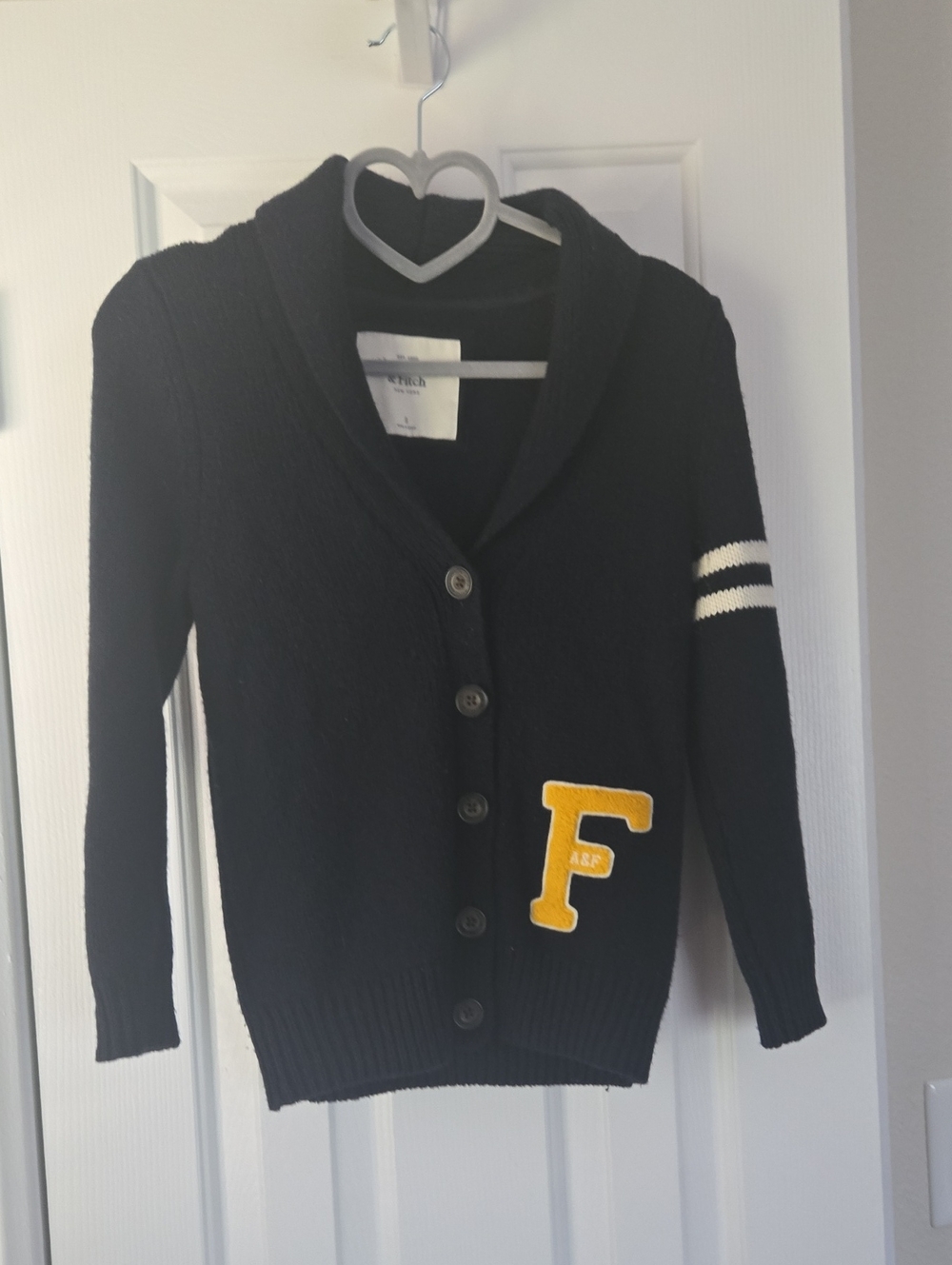 Abercrombie & Fitch Vintage 1990's Collegiate , Preppy Wool Blend Cardigan -s - Picture 2 of 12